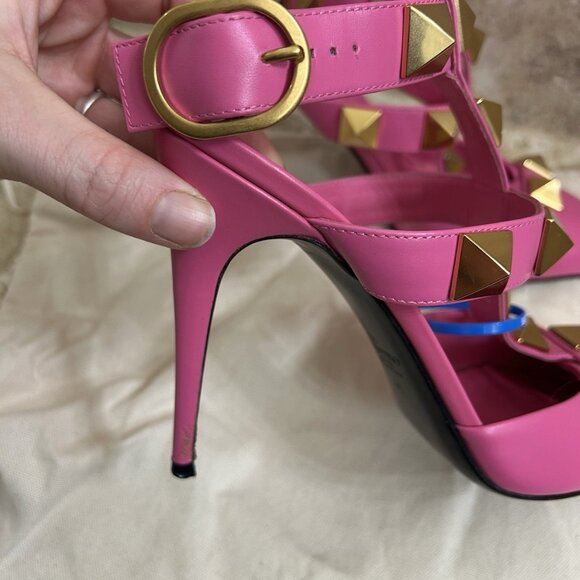Valentino Pink Roman Stud Pumps Leather - Picture 3 of 16